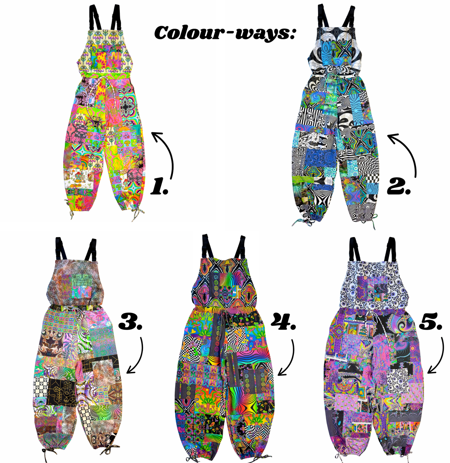 AUGUST - Custom Patchwork Overalls (smaller patches)