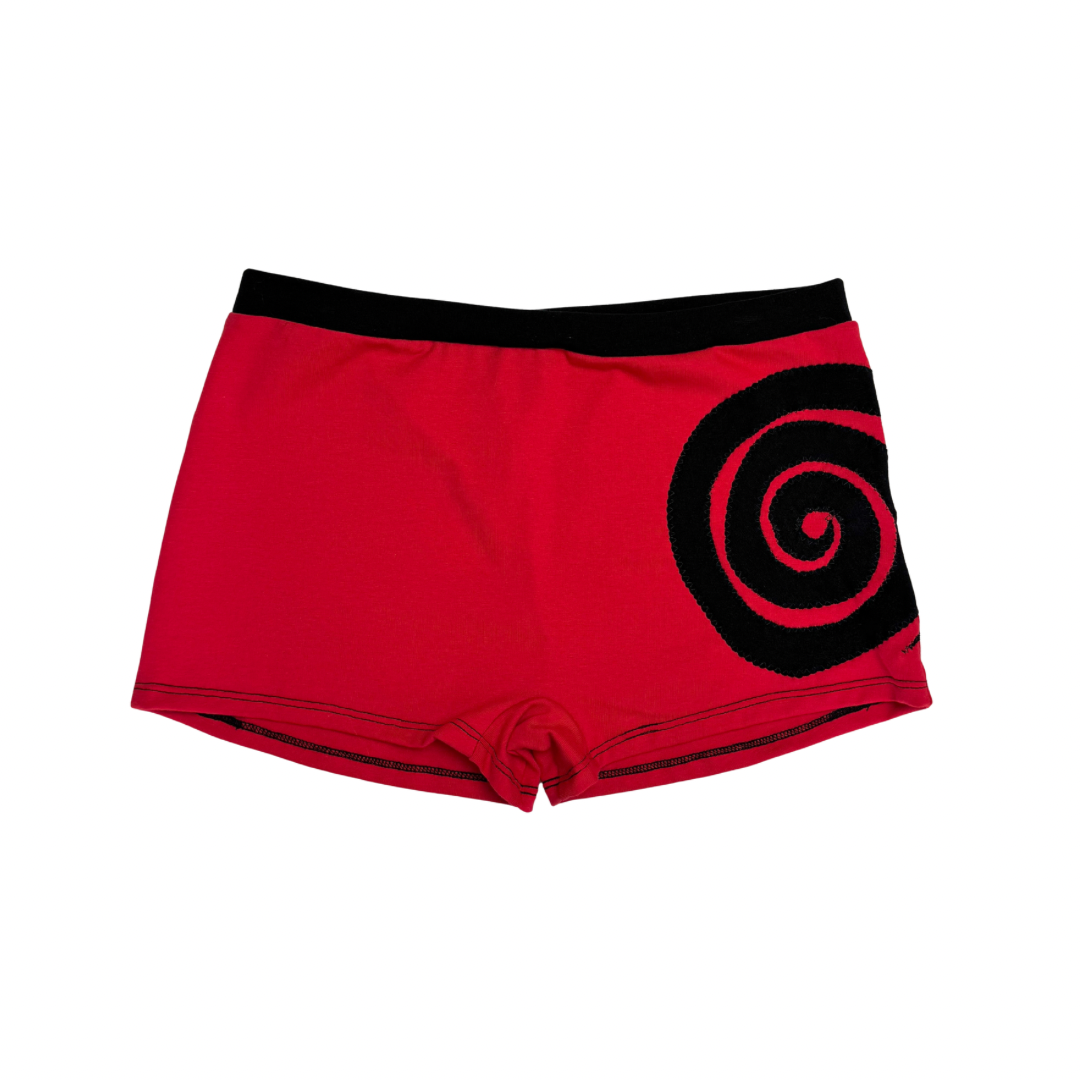 Into the Portal - Mid-rise Shorties (Black/Red - RTS)