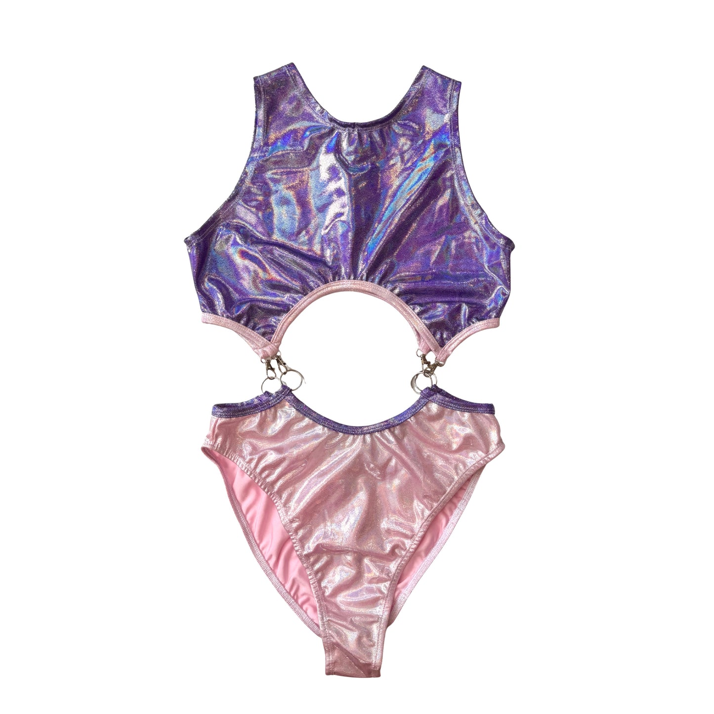 EOS SALE - purp/pink holo o-ring bodysuit