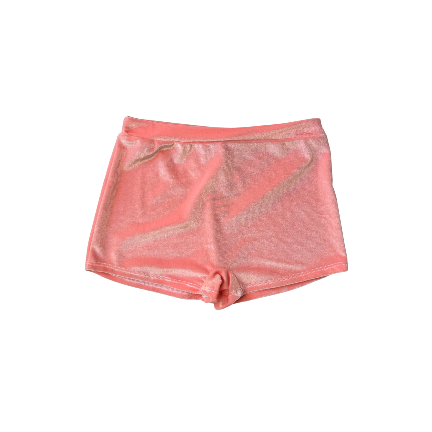 EOS SALE - peach velvet mid rise shorties