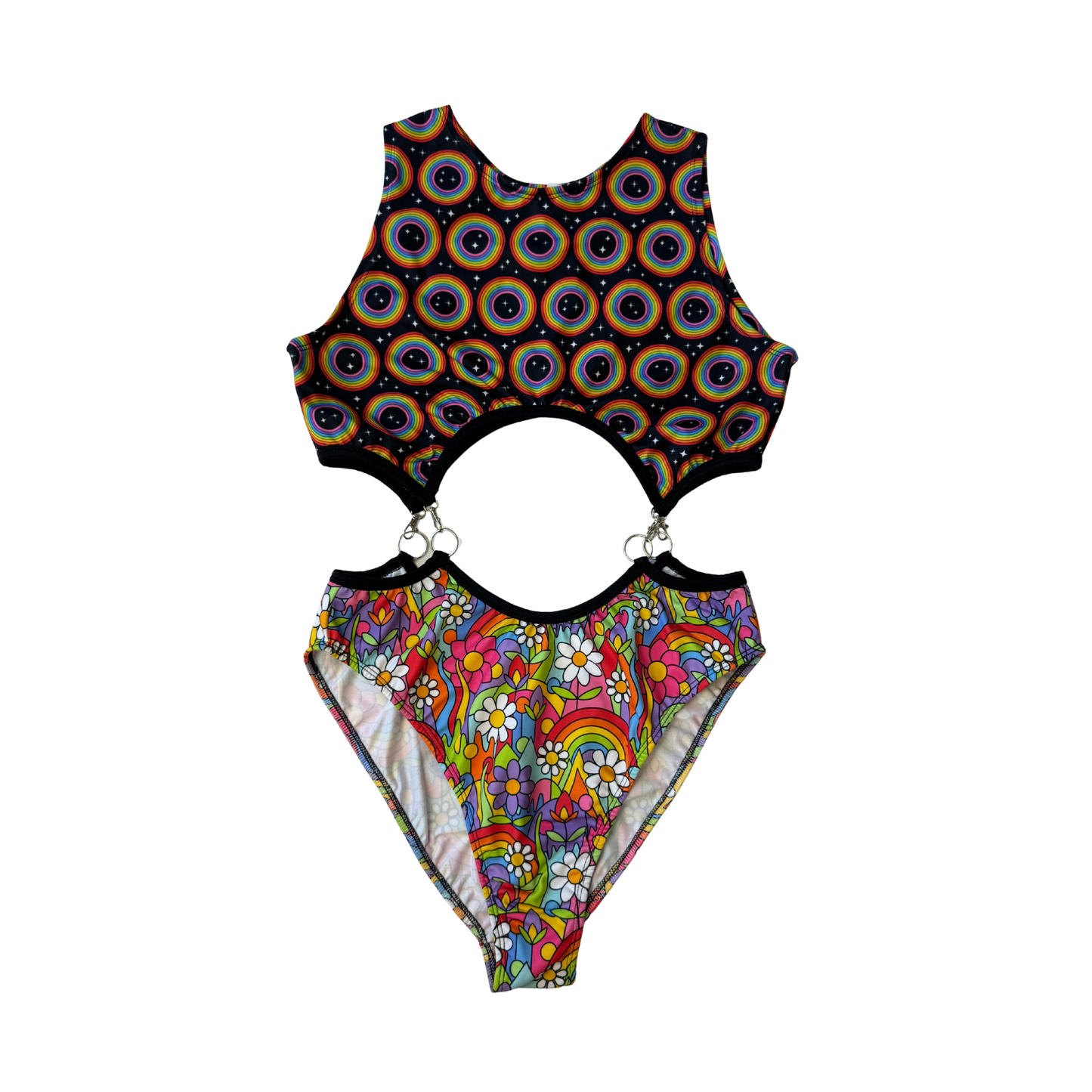 EOS SALE - Rainbow o-ring bodysuit - Size XXL