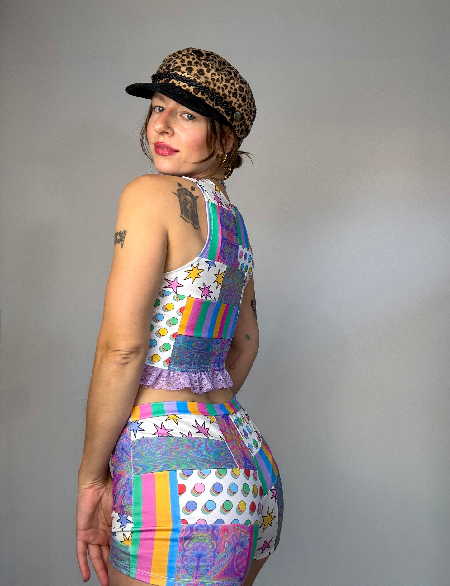 Clownin' Around Patchwork Mid-rise Shorties (RTS - Size M)