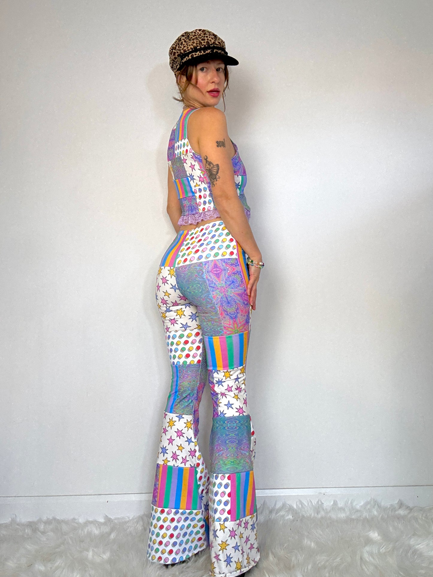 Clownin' Around Patchwork Flare Pants (RTS - Size M)