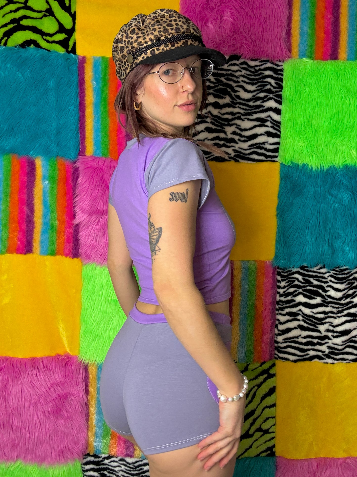 Into the Portal - Mid-rise Shorties (Purple/Grey - RTS)