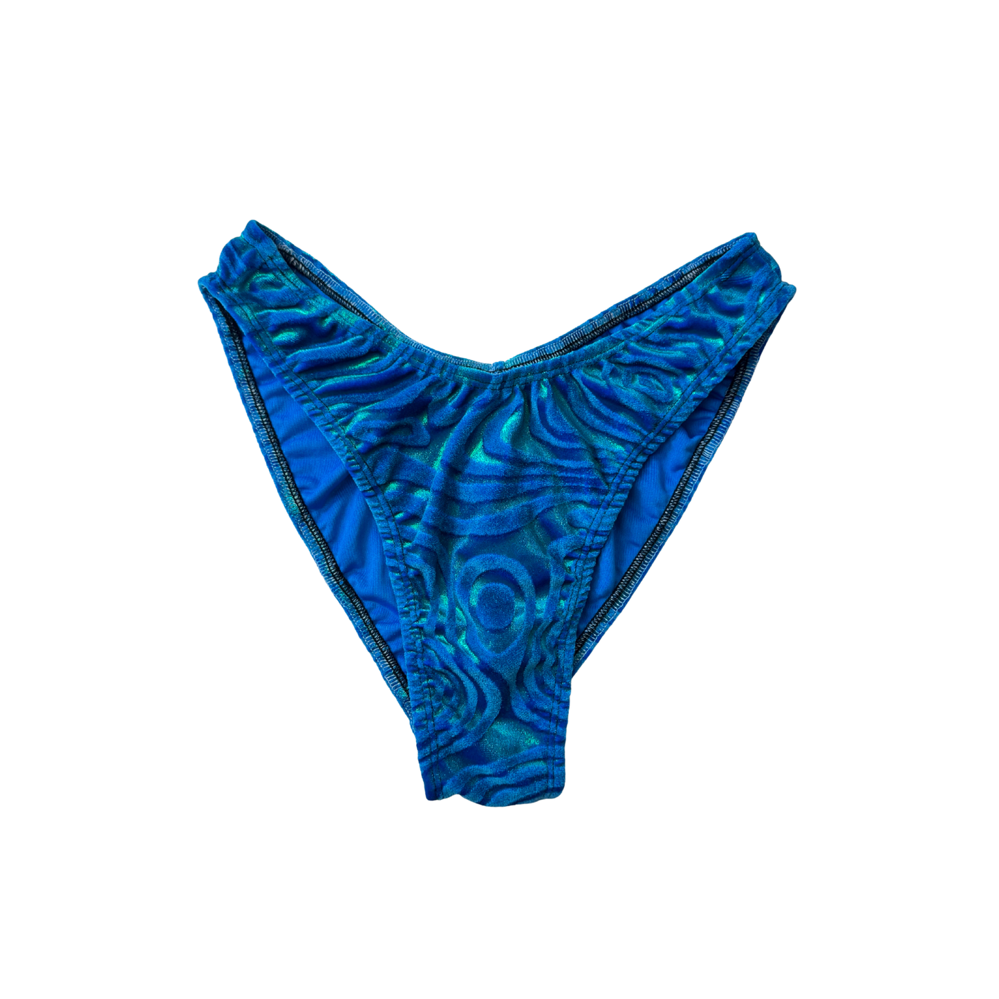 EOS SALE - Blue ocean velvet 80s cut bottoms - Size M