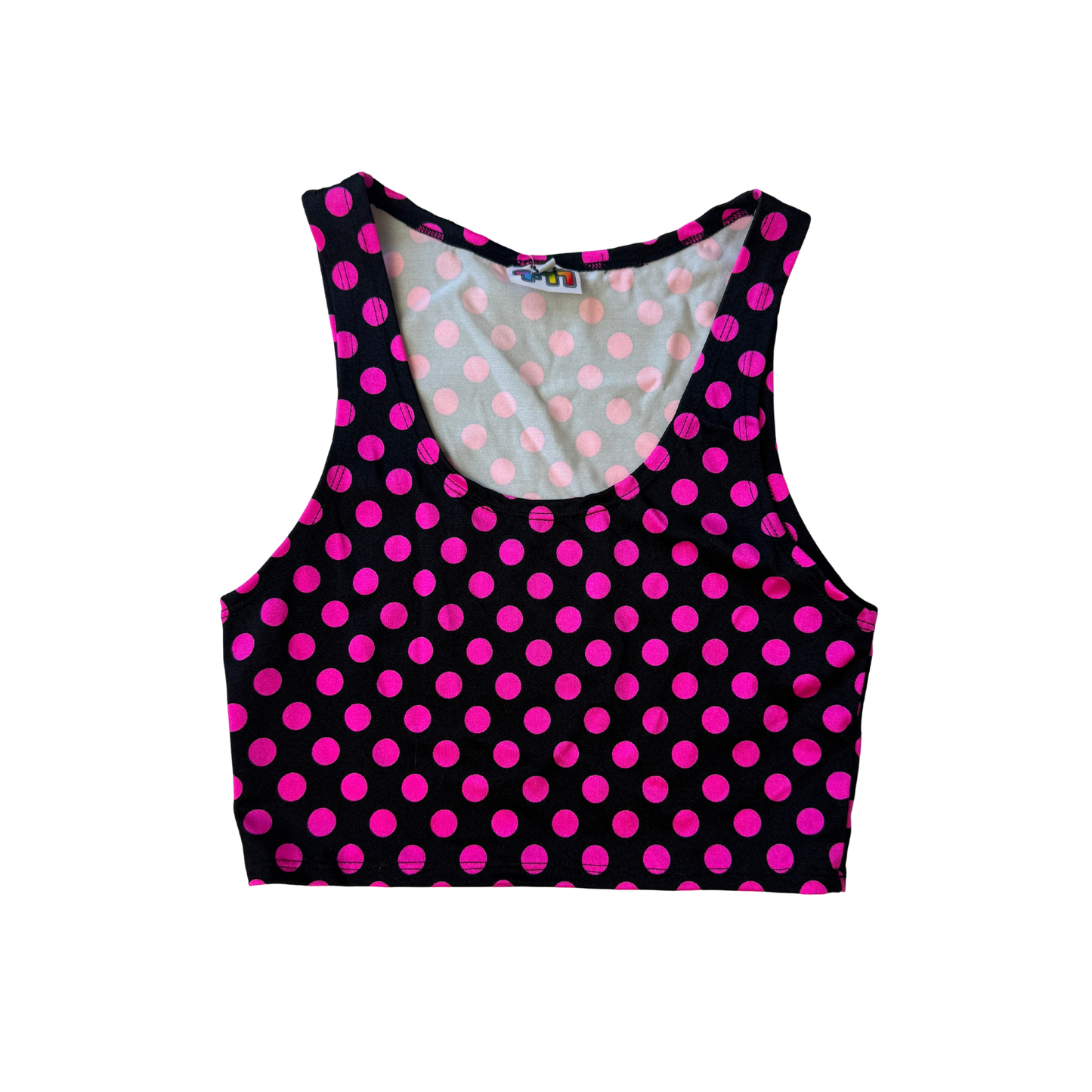 EOS SALE - Pink Polka cropped tank
