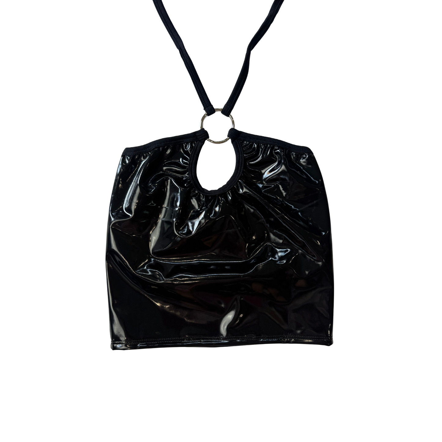 EOS SALE - black vinyl halter
