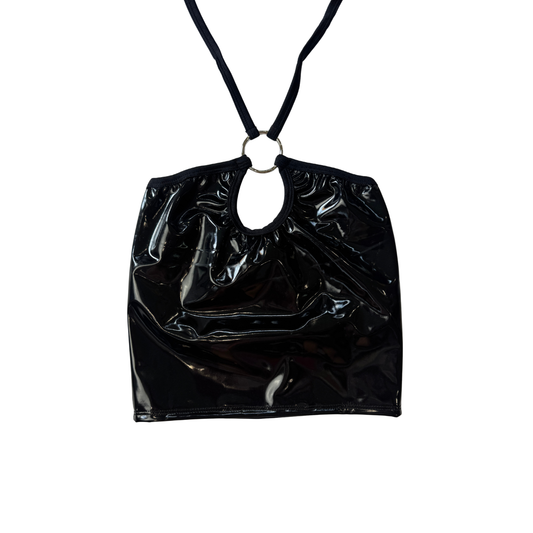 EOS SALE - black vinyl halter