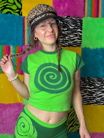 Into the Portal - Baby Tee (Green/Dark Green - RTS)