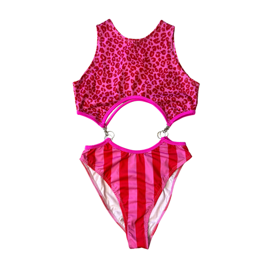EOS SALE - Pink o-ring bodysuit - Size L