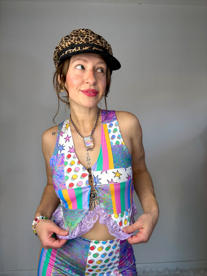 Clownin' Around Patchwork Vest (RTS - Size M)