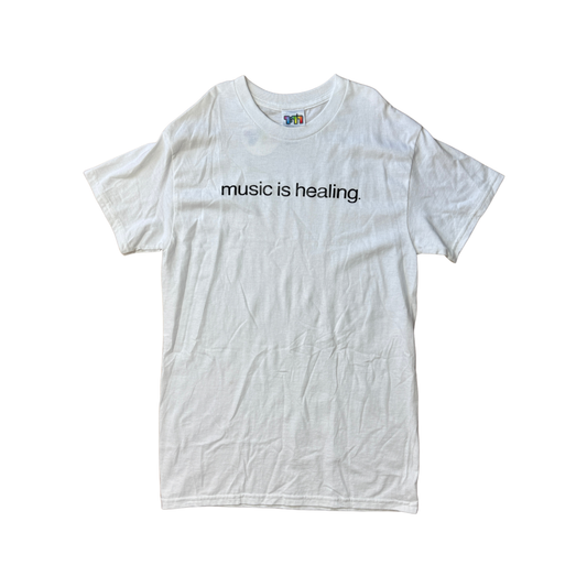 EOS SALE - white tee - music is healing