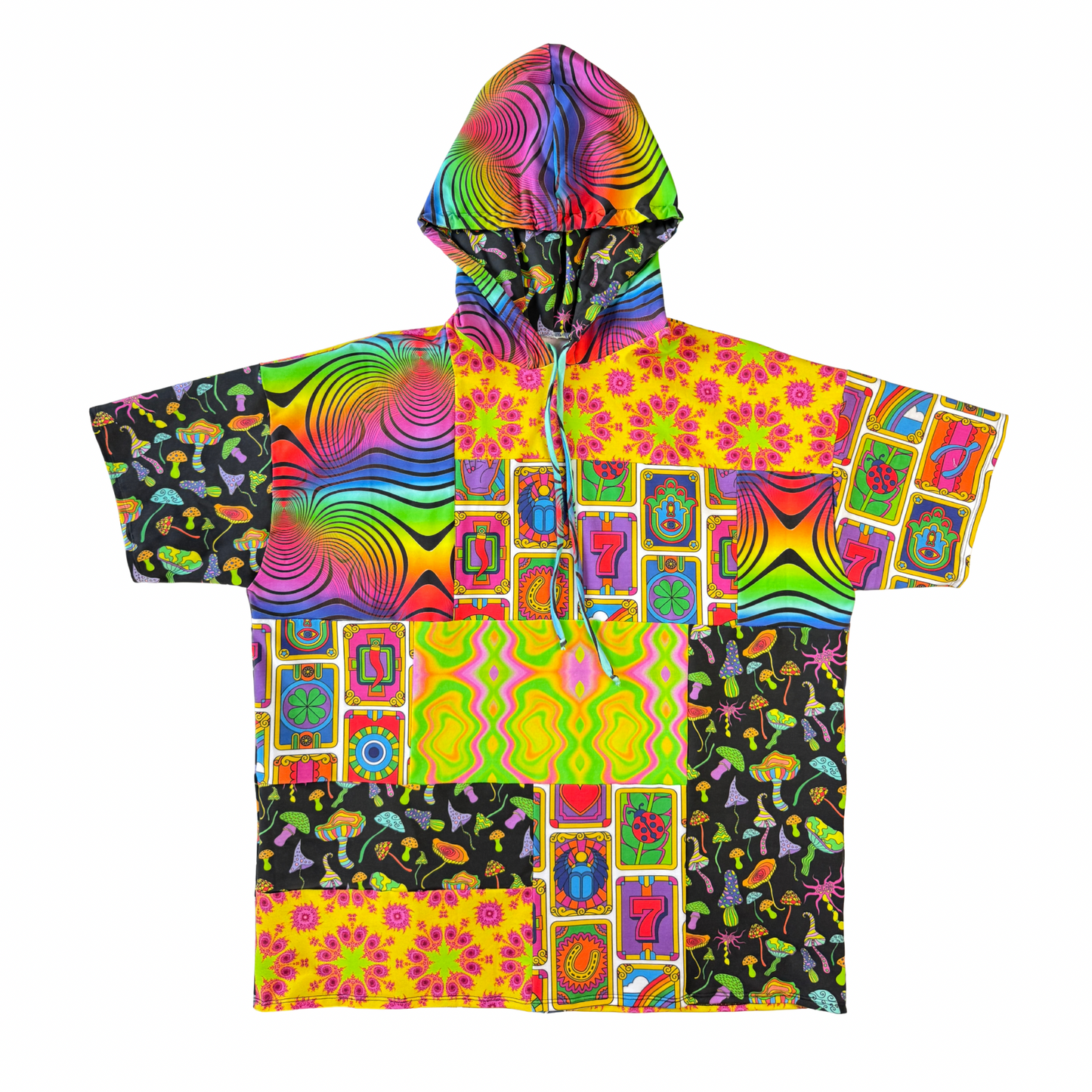 SEPTEMBER - OOAK patchwork tee with hood (Size XXL)