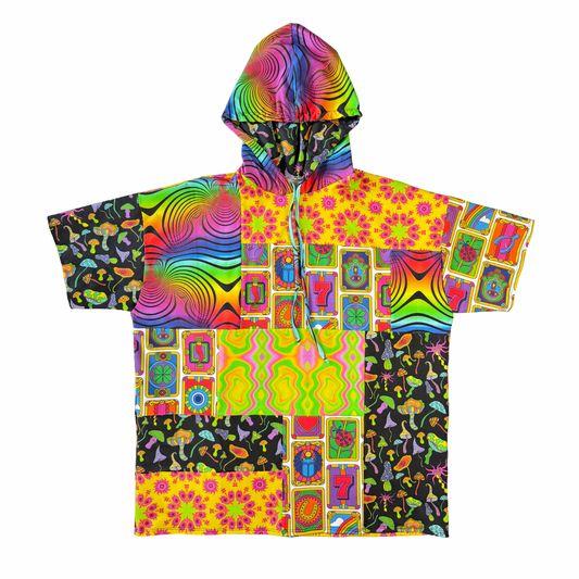 SEPTEMBER - OOAK patchwork tee with hood (Size XXL)