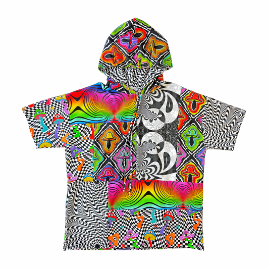 SEPTEMBER - OOAK patchwork tee with hood (Size L)