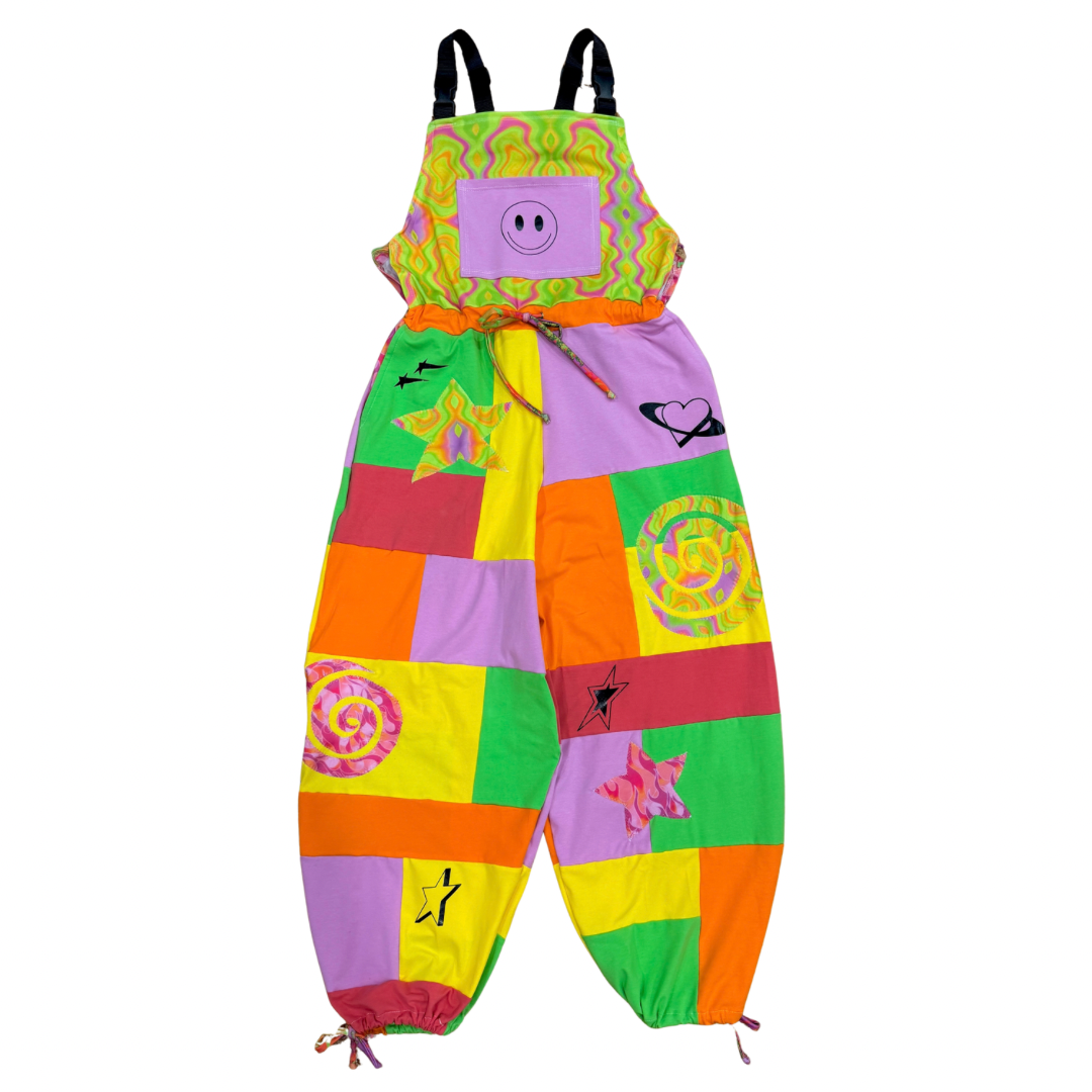 OOAK Patchwork Overalls - L