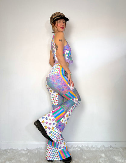 Clownin' Around Patchwork Flare Pants (RTS - Size M)