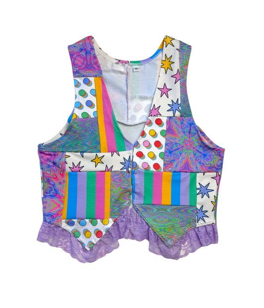 Clownin' Around Patchwork Vest (RTS - Size M)