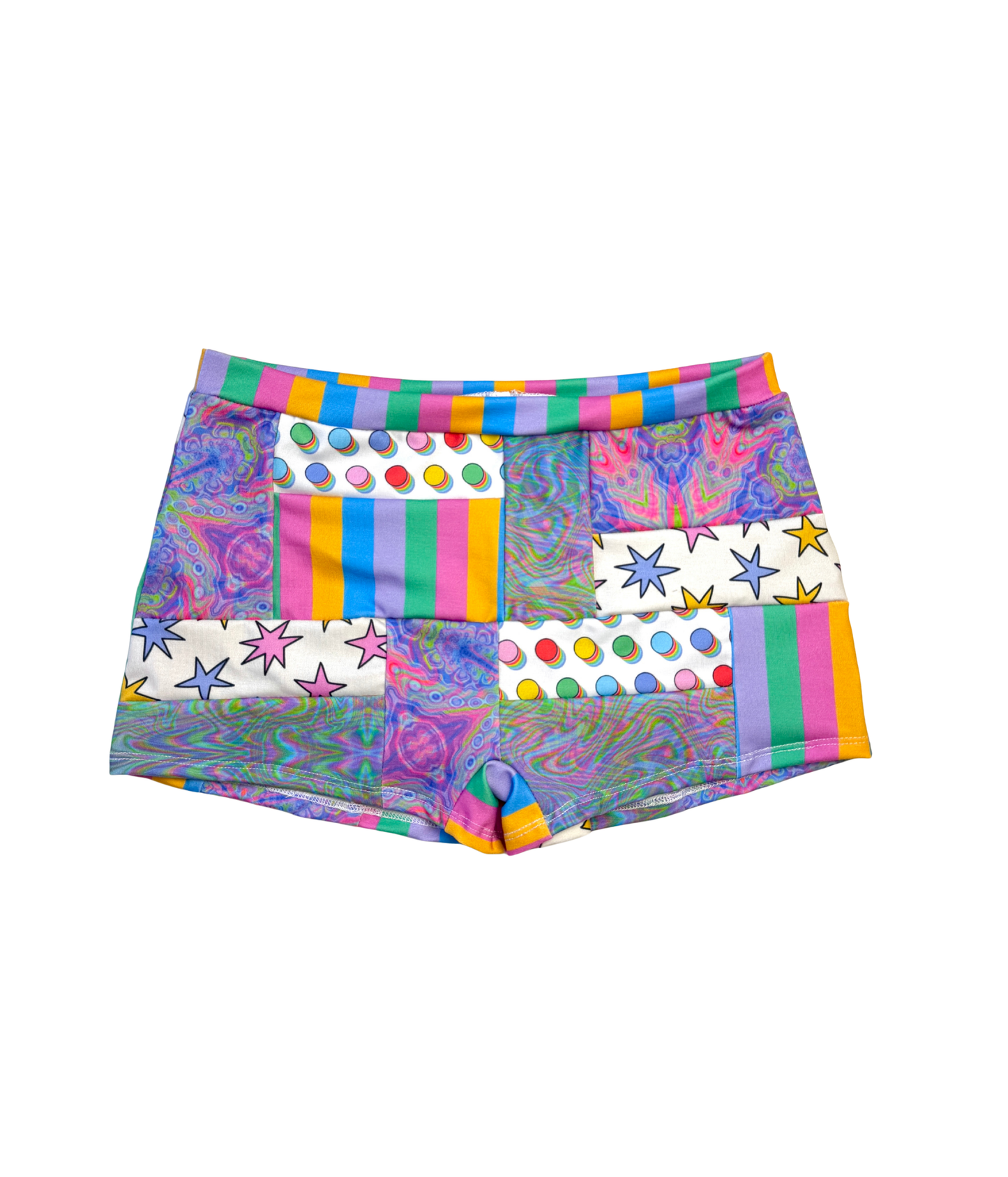 Clownin' Around Patchwork Mid-rise Shorties (RTS - Size M)