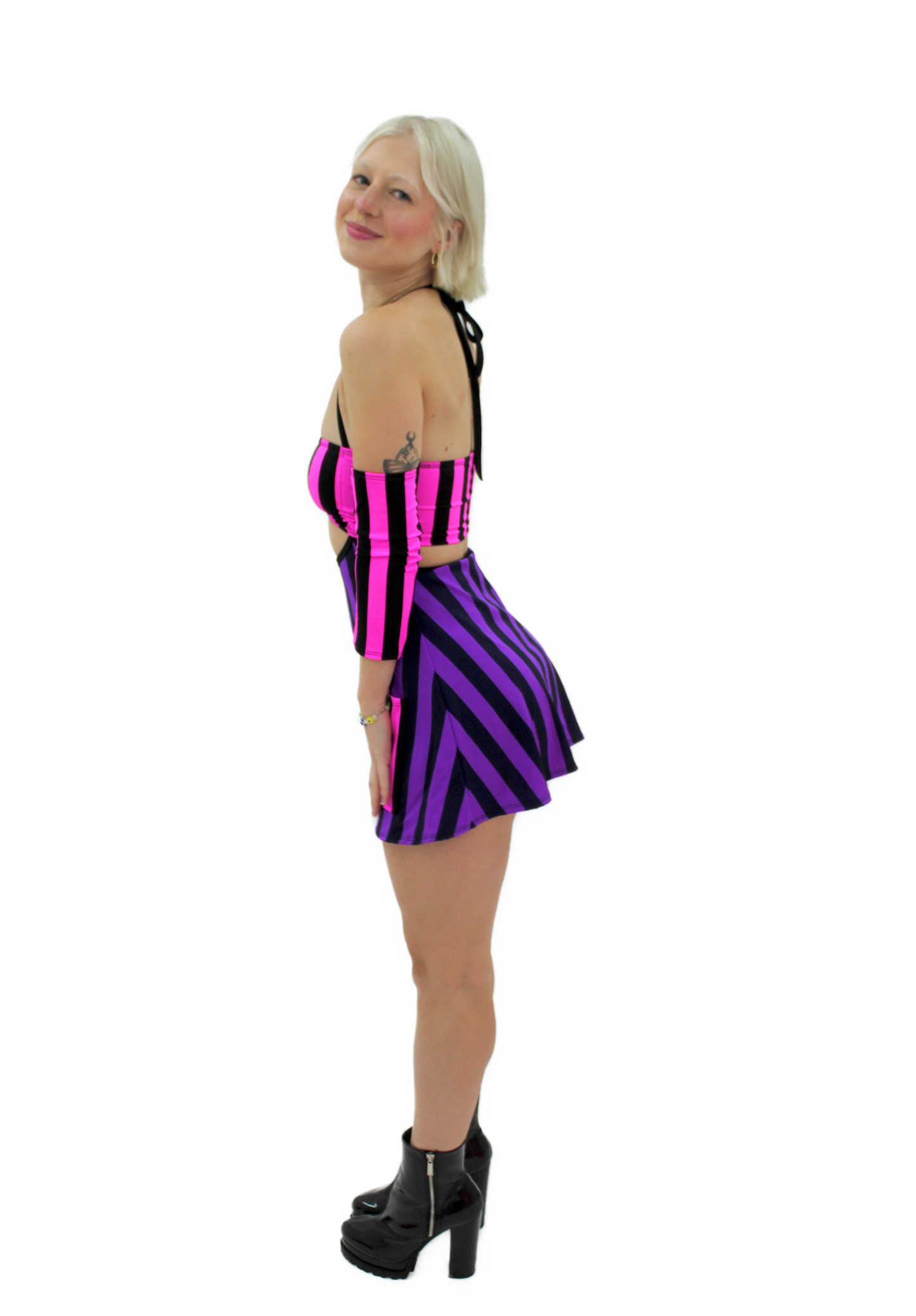 Girly Pop Striped Dress & Sleeves (FINAL SALE)