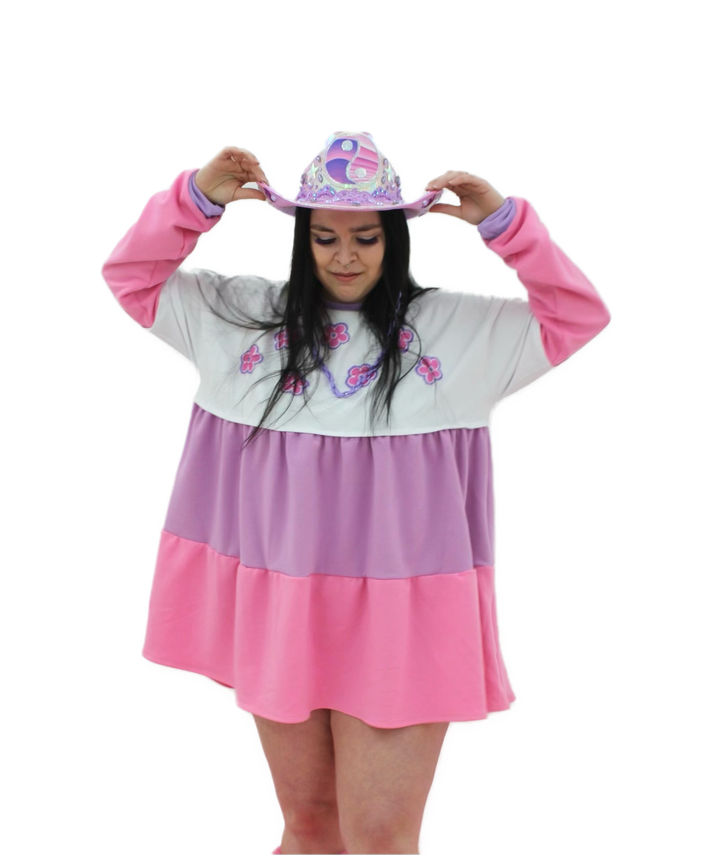 OOAK Girly Pop Sweatshirt Dress (Fits up to size XL) (FINAL SALE)