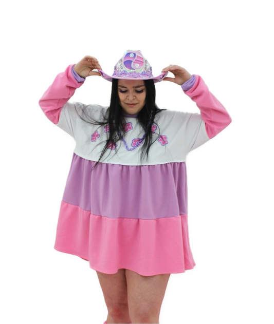 OOAK Girly Pop Sweatshirt Dress (Fits up to size XL)