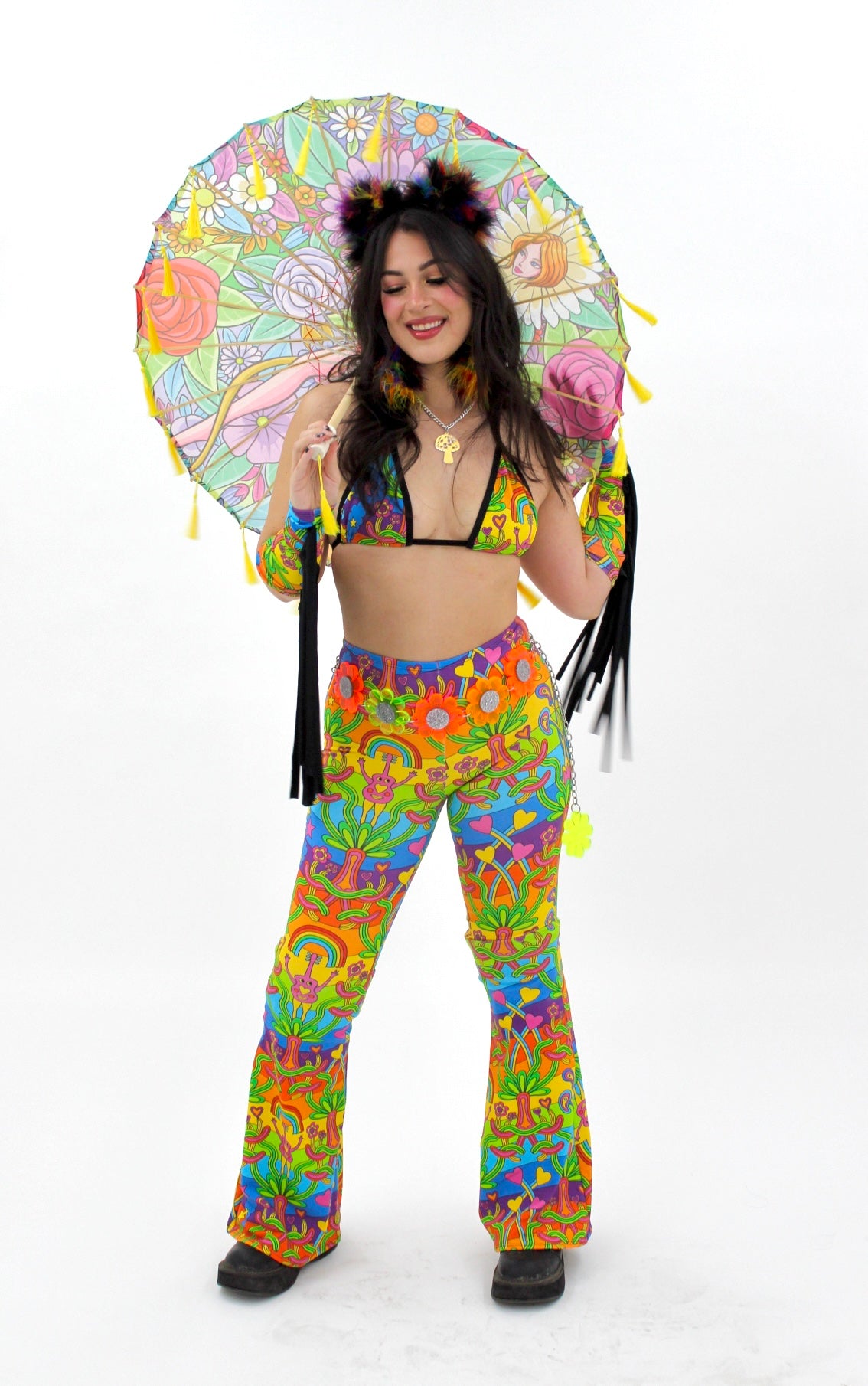 Rainbow Hippie Flare Pants