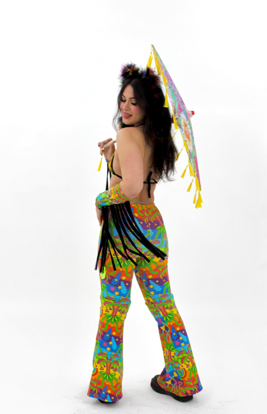 Rainbow Hippie Flare Pants