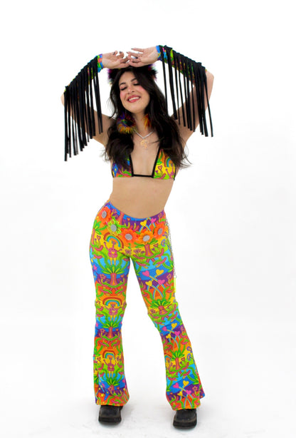 Rainbow Hippie Flare Pants