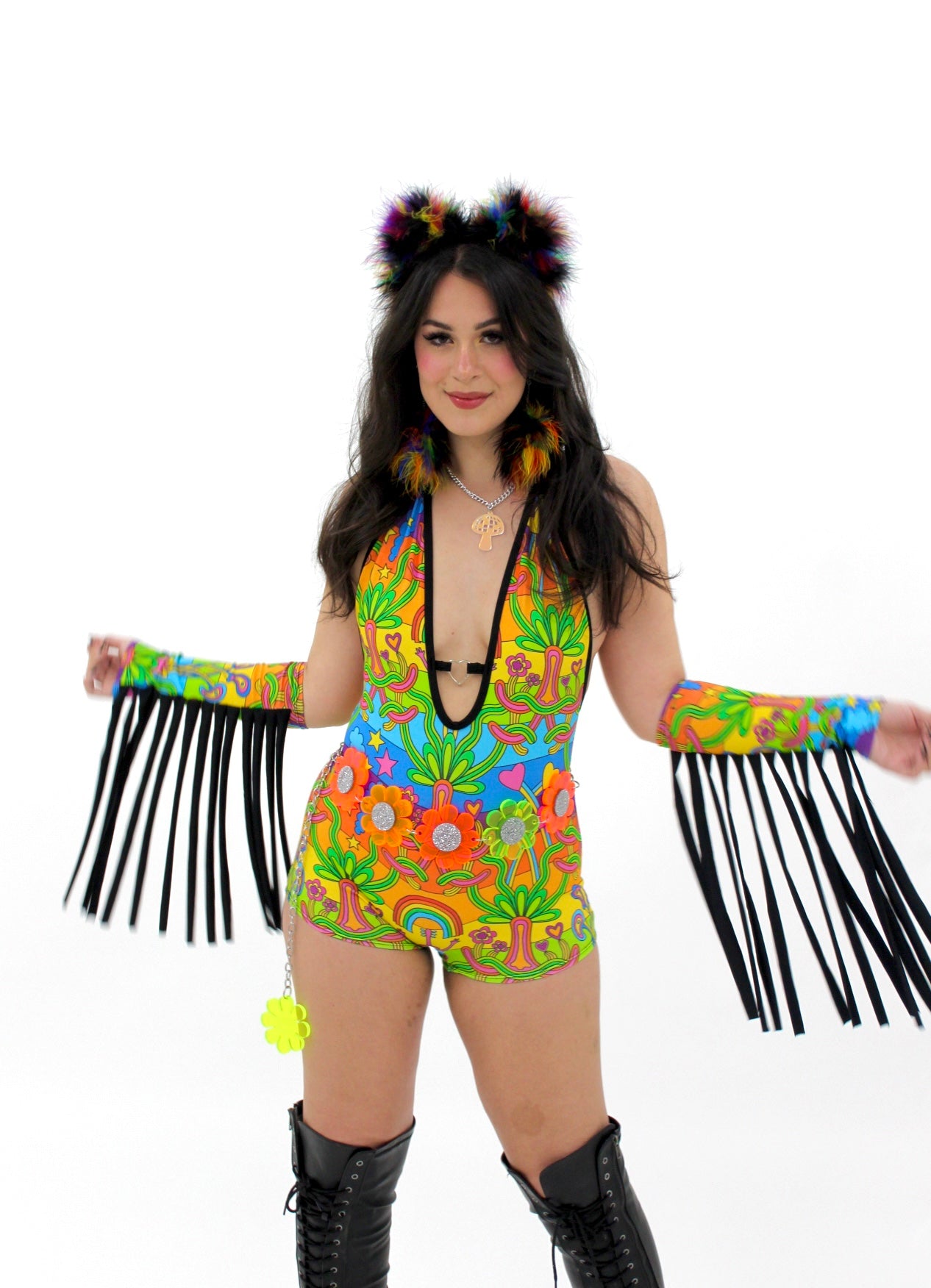 Rainbow Hippie Fringe Sleeves