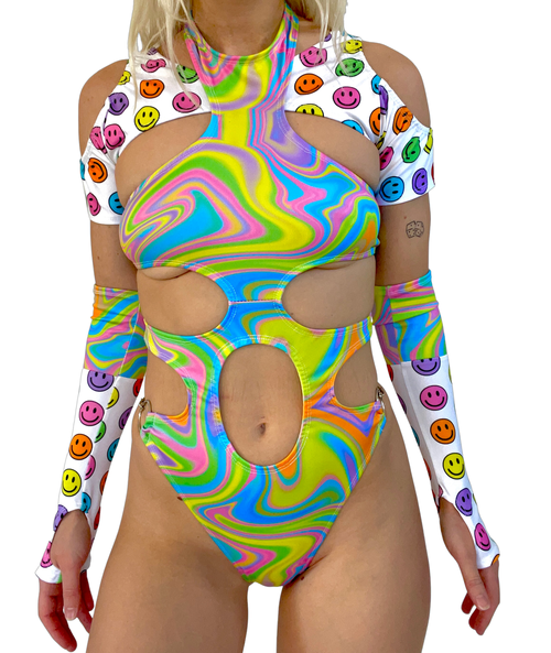 Swirly Dream Halter Bodysuit