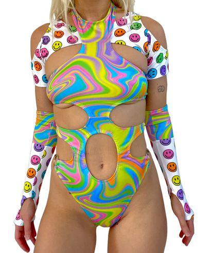Swirly Dream Halter Bodysuit