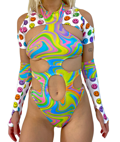 Swirly Dream Halter Bodysuit (FINAL SALE)