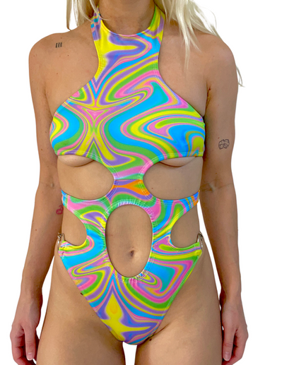 Swirly Dream Halter Bodysuit