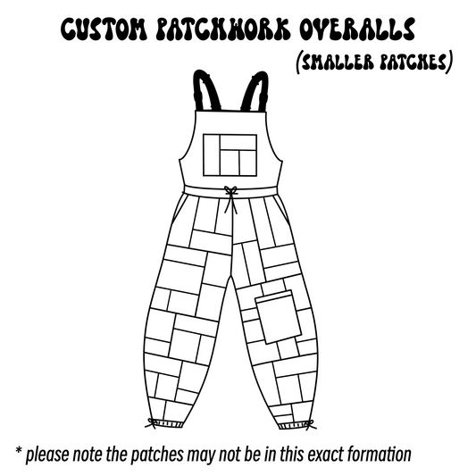 AUGUST - Custom Patchwork Overalls (smaller patches)