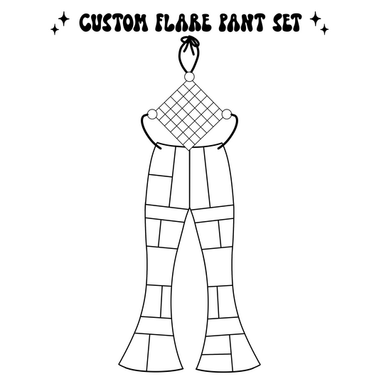 Custom Patchwork Flare Pant Set