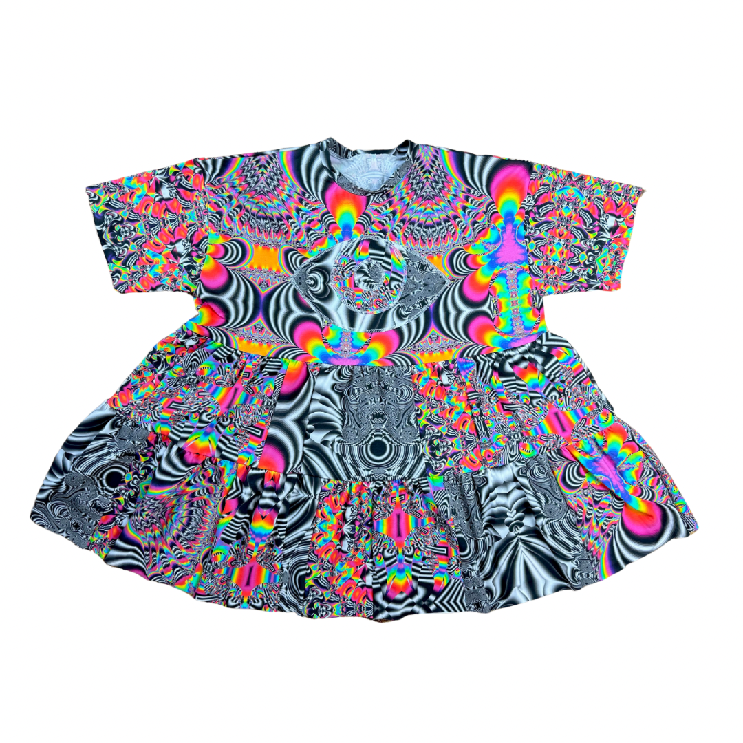 1:11 X ZZAYONARAA - Patchwork T-Shirt Dress (MTO)