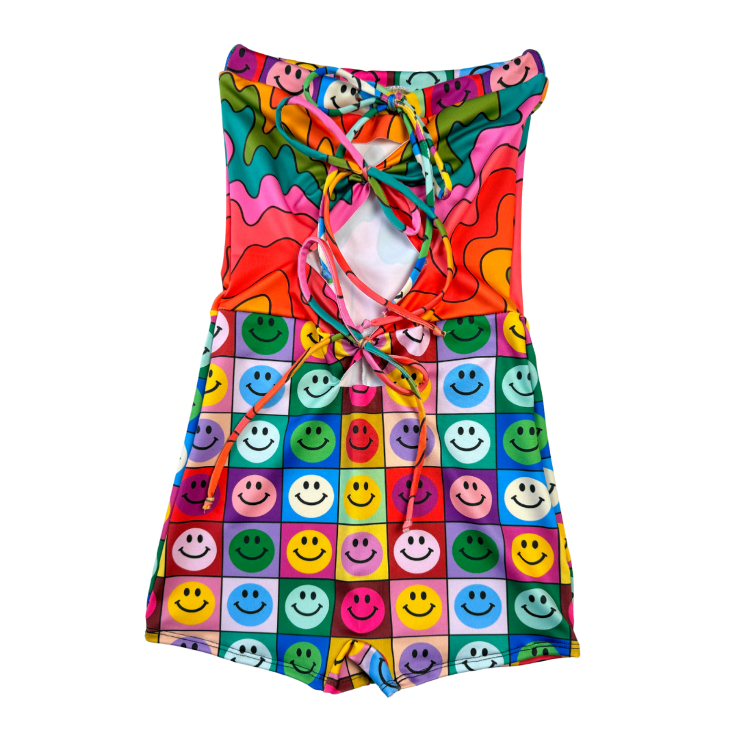 REWIND - Peekaboo Playsuit - Melted Smiley (Multiple Sizes)